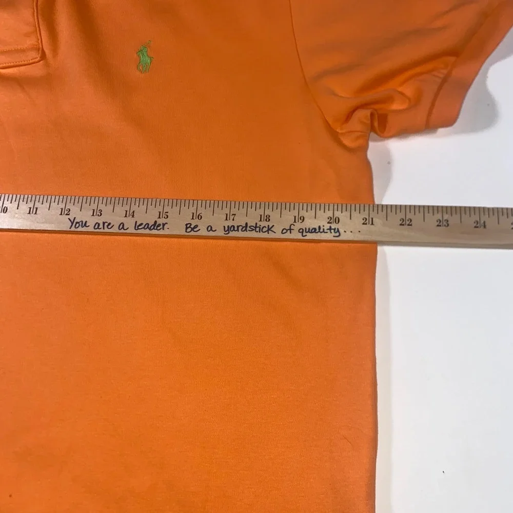 Polo Ralph Lauren Mens Orange Short Sleeve Pony Logo Cotton Polo Shirt Size M